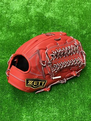 棒球世界全新ZETT 頂級硬式訂製牛皮棒壘手套BPGT-2327特價網狀日本紅色