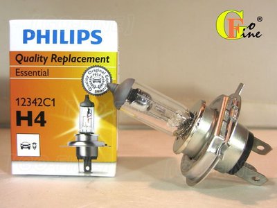 飛利浦東杰公司貨德國製Philips H4Essential12V60/55W抗UV石英燈泡汽車大燈燈泡機車大燈燈泡