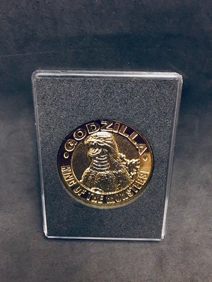 1994年製 平成 哥吉拉 紀念 金幣 直徑5 非 基多拉 黑多拉 摩斯拉 擺櫃美品 附原盒(盒況不好，介意勿下單) 直