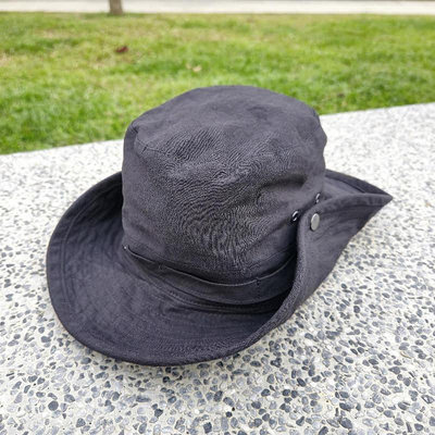 生來狂野一元起標全新義大利製Scarti Lab Bucket SM441棉麻混紡漁夫帽復古帽子黑色M號