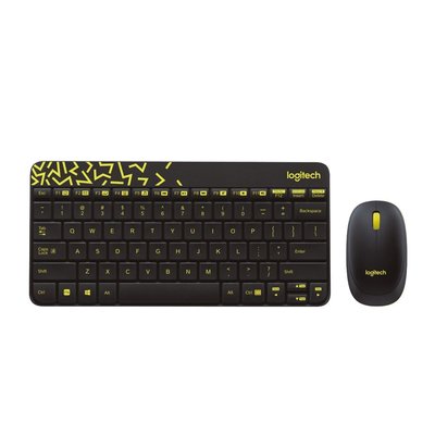@淡水無國界@ 羅技 MK240 無線 鍵盤 滑鼠 滑鼠鍵盤組 防濺灑 黑色黃邊 鍵鼠組