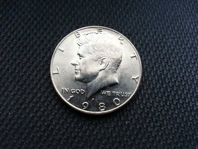 1980年 美國 甘迺迪 舊版大型 1/2 美元 USA 流通 鎳幣 KENNEDY HALF Dollar