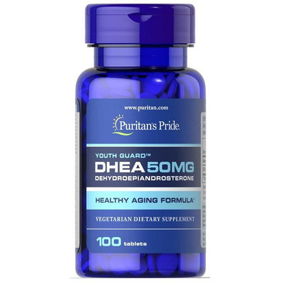 美國進口青春素DHEA卵巢脫氫表雄酮50mg*100片PuritansPr