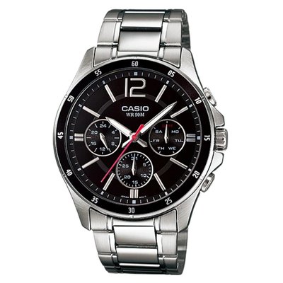【CASIO 】MTP-1374D-1A 卡西歐 三眼錶 不鏽剛錶帶 防水 台灣卡西歐保卡