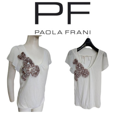 【皮老闆】二手真品 PAOLA FRANI 衣服 上衣 短袖 土耳其製 E993