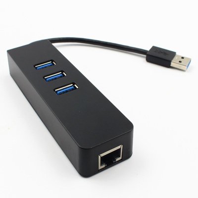 【熱賣下殺價】USB3.0 HUB千兆網卡帶3口HUB分線器 usb轉rj45外置網卡USB網卡