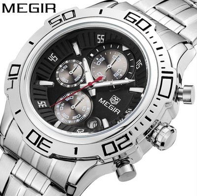 【潮裡潮氣】美格爾（MEGIR）新品多功能防水運動男錶商務手錶 2019G