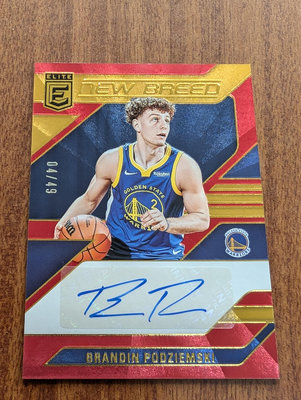 2023-24 Donruss Elite New Breed Auto Red Brandin Podziemski RC 限量49張