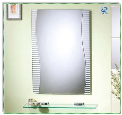 《台灣尚青生活館》化妝鏡 附玻璃平台 防霧鏡 浴鏡 明鏡 浴室衛浴鏡子 方塊噴砂除霧鏡 MA-879