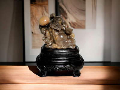 藏雅軒-早期收藏壽山石雕件-巴林凍石-鍾馗