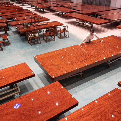 巴花實木大板桌原木紅木茶桌辦公會議桌胡桃木奧坎自然邊2米