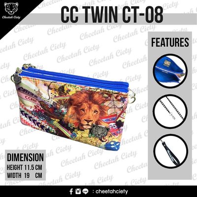 Cheetah Ciety泰國設計師品牌包包-彩色獅款 獵豹CC包 方包 單肩包 側背包 肩背包 小包 雙拉鍊包