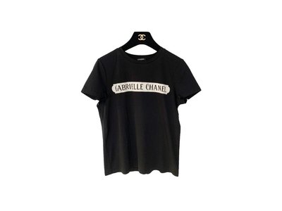My Closet 二手名牌 CHANEL 黑色 Gabrielle T-Shirt 短袖上衣