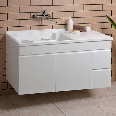 《優亞衛浴精品》實心人造石洗衣槽活動式洗衣板發泡板鋼烤浴櫃 120cm