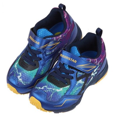 童鞋(15~23公分)Moonstar日本金屬冷藍閃電競速兒童機能運動鞋I1P485B