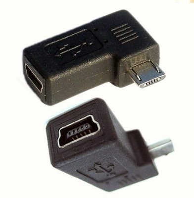 mini USB 5pin母-micro B公 90度轉接頭 轉換頭 轉換器