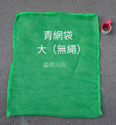 【綠海生活】16目 青網袋 (大 約75*102cm 無繩) 網袋 綠網袋 資源回收袋 防蟲網 保特瓶回收袋 蔬菜網