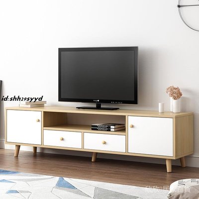 現貨熱銷-北歐電視櫃組合套裝茶幾簡約現代客廳臥室簡易小戶型實木電視機櫃 XZ6z