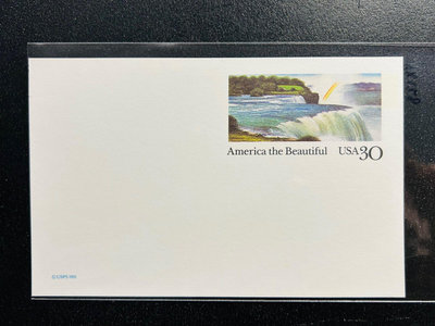 【珠璣園】C091 美國郵資片 - 1991年 美麗的美國-尼加拉瀑布， 30C 未使用