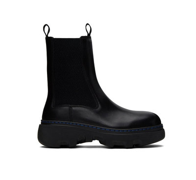 [全新真品代購-F/W23 SALE!] BURBERRY 黑色皮革 短靴 / 靴子 / 切爾西靴 Creeper