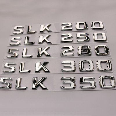 特賣-賓士 Benz車標SLK55 SLK200 SLK280 SLK300 SLK350 AMG數字后尾標車貼貼紙