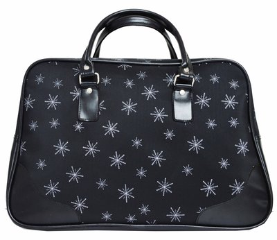 特價包包!! 黑色 雪花 大手提包 肩背包 帆布包 萬用包 手提包 側背包 行李包 旅行袋 A-310