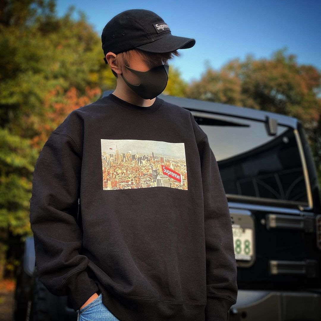 全新正品2020 美國Supreme Aerial Crewneck 紐約大都會照片大學TEE