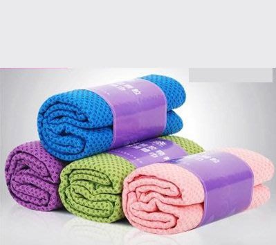 【矽膠瑜伽鋪巾-奧義-超細纖維+矽膠顆粒-3件套-PVC-173*61cm-1套/組】加厚瑜珈毯子健身墊巾-56008