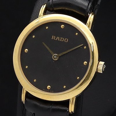 【精品廉售/手錶】Rado雷達錶 玫瑰金框+黑錶盤 顯高貴*石英女腕錶*簡約時尚*防水*很新美品*瑞士精品