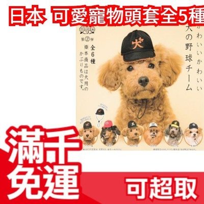 【棒球狗狗】日本原裝 可愛寵物頭套 整套5種 扭蛋轉蛋 汪星人毛小孩貓咪犬兔 娃娃造型裝飾帽療癒❤JP Plus+