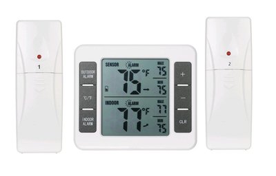 一對二 室內戶外 溫度計 無線傳輸溫度計 無線溫度計 高低 溫度警報