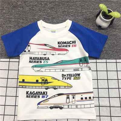 日本 新幹線火車 變型機器人 汽車 火車 短袖衣服 短袖上衣 衣服 短袖T恤 A ~安安購物城~
