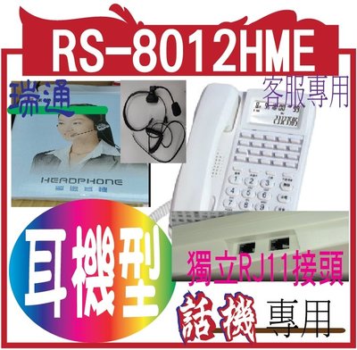 瑞通 RS-8012HME +RD-600耳機來電顯示耳機型話機(含耳機價)_20組記憶乳白色、超強防雷擊功能取代RS-