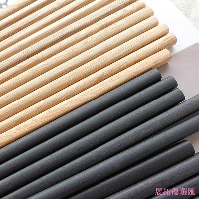 10雙筷子黑色木筷酒店餐飲專用木質餐具筷子家用木筷子壽司料理筷1-一點點