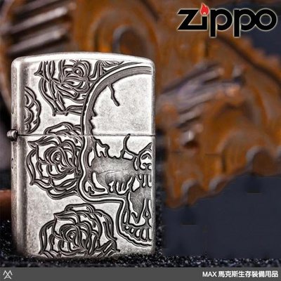 馬克斯 ZP498 Zippo 美系 Skull Roses 玫瑰骷髏 / Armor 鎧甲厚機殼 | 28988