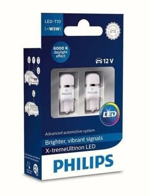 EU pack 6000K 亮白光 Cool White Led Philips w5w t10 室內燈 牌照燈 前小燈 Osram