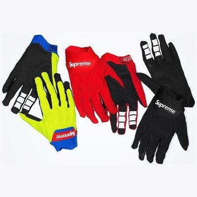 超帥氣supreme Racing LT Gloves聯名款FOX美國機車防滑防護手套摩托車騎車手套型男型女