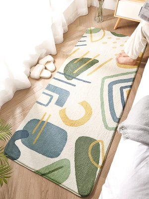 【熱賣精選】 地墊臥室ins風床邊毯家用客廳床前腳墊可坐可睡長條地毯