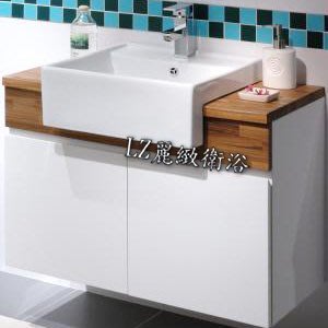 ~LZ麗緻衛浴~ Corins 80公分側貼白色壓克力柚木浴櫃(不含鏡子及龍頭)