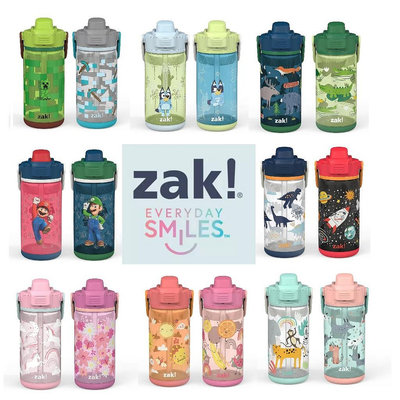 美國zak! Beacon 兒童防漏塑膠吸管水瓶/水壺/16OZ(473ml)-滿599免運 巴卡巴卡