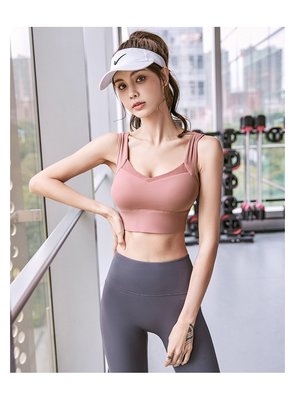 【 Angela ViVi 】二手 99成新健身包覆集中穩定前網紗設計後扣式好穿脫 運動內衣 粉色L