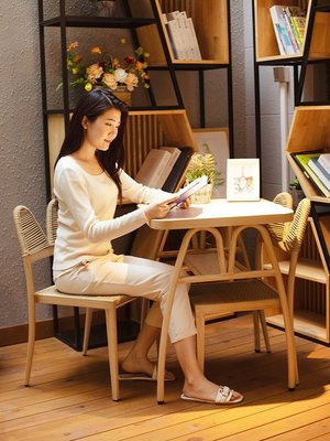 陽臺看書桌椅組合小戶型室內簡約休閑閱讀戶外茶幾~特價