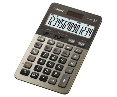 【威哥本舖】Casio台灣原廠公司貨 JS-40B-GD 實用桌上型14位元計算機 專業計算機 稅金計算 匯率計算