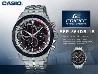 CASIO 卡西歐 手錶專賣店 國隆 EDIFICE EFR-561DB-1B 三眼計時男錶 不鏽錶帶 防水100米 視距儀 EFR-561DB