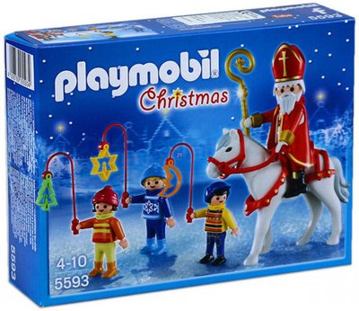 頂溪自取😊現貨 Playmobil 5593 摩比人 聖誕大遊行 聖尼古拉與三位小孩 德國 積木 玩具