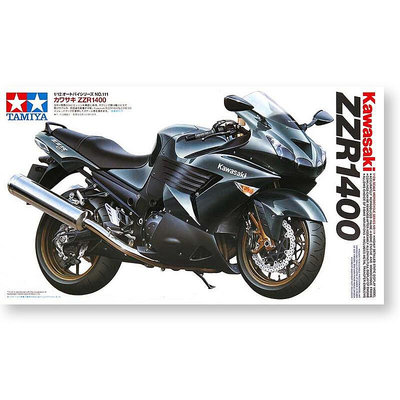 眾信優品 正版模型【免運】田宮摩托車14111  112 川崎Kawasaki ZZR-1400 靜態拼裝模型摩托MX1011