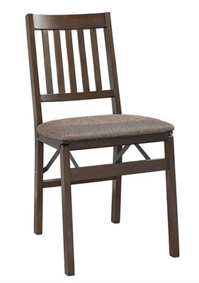 【有顆蕃茄公司貨】Stakmore 簡約實木摺疊椅 咖啡木色 一組二入