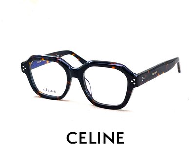 【本閣】CELINE CL500961 法國奢侈品牌復古光學眼鏡粗厚大方框玳瑁色 effector yellowplus