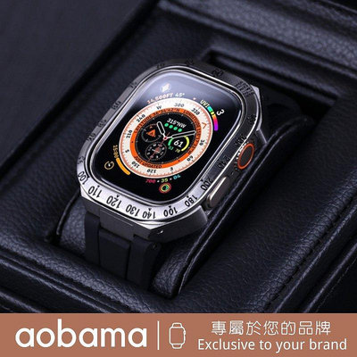全館免運 Ultra 49mm 男款改裝AP金屬錶帶 Apple Watch錶帶 不鏽鋼/矽膠錶帶 數刻表框 ultra 49mm 可開發票