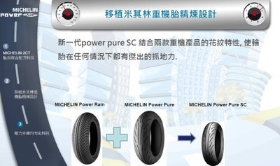 大台中直營店___米其林 POWER PURE 世界第一條雙配方2CT速克達輪胎 優惠完工價~2100元